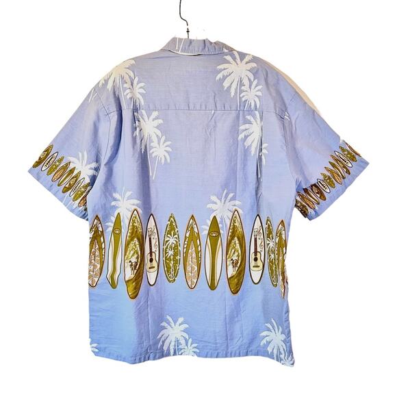 Vintage 80s Surfboard Ukulele Cotton Shirt by Ali’i Fashions Hawaii Tropical - Picture 5 of 6